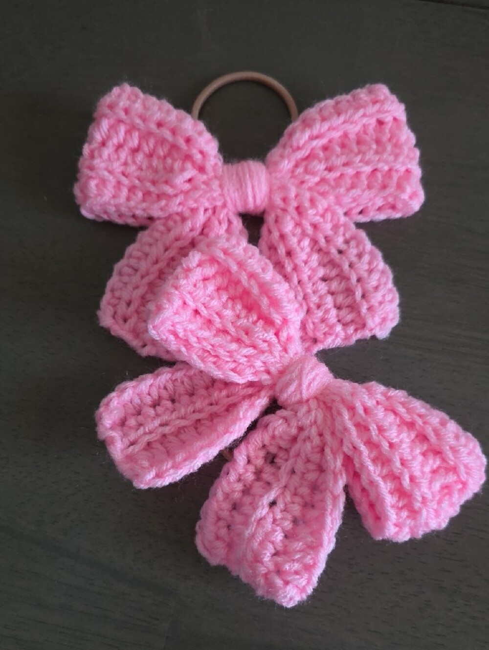 Handmade Crochet Bow Hair Tie Set - Picture 2 of 16